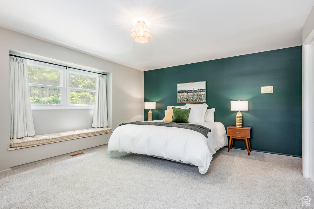 View of carpeted bedroom