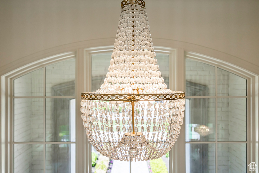 Detailed view of a chandelier