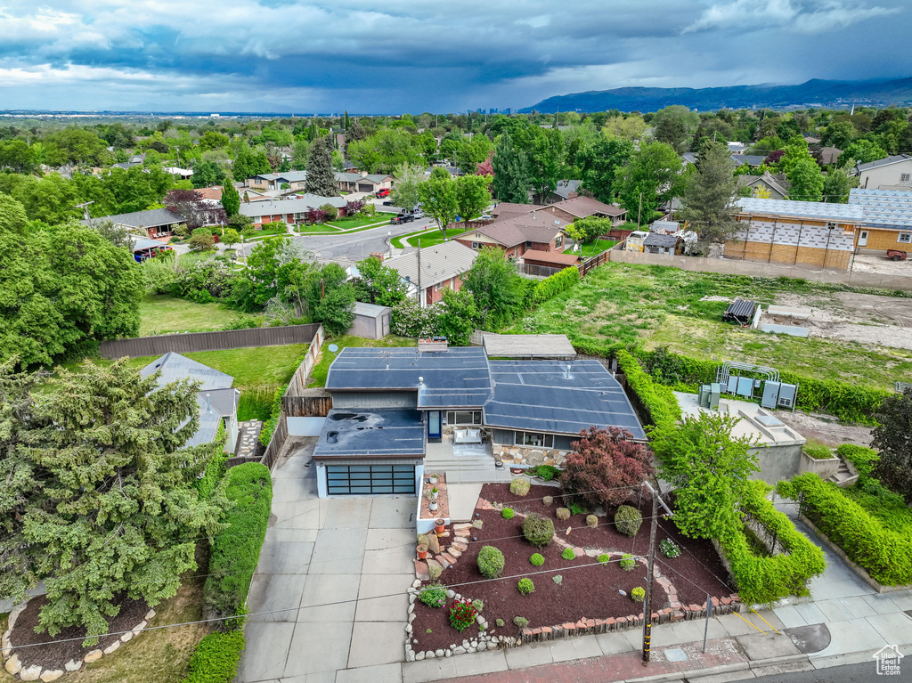 Aerial perspective of suburban area