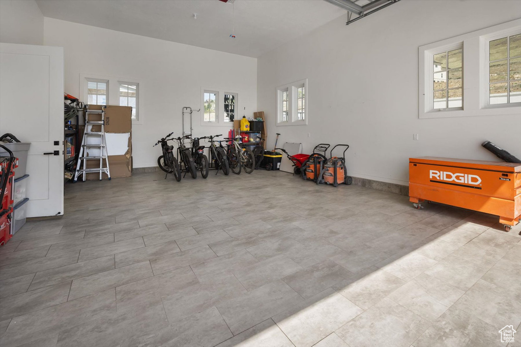 Garage with baseboards
