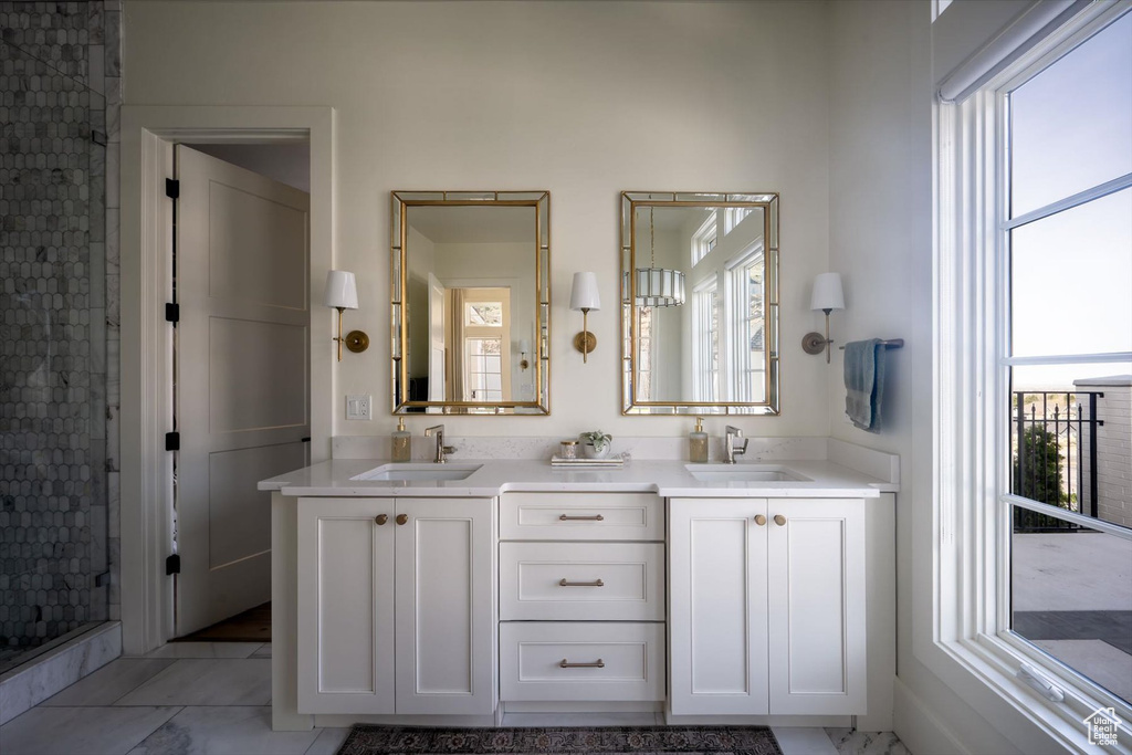 Full bathroom with double vanity