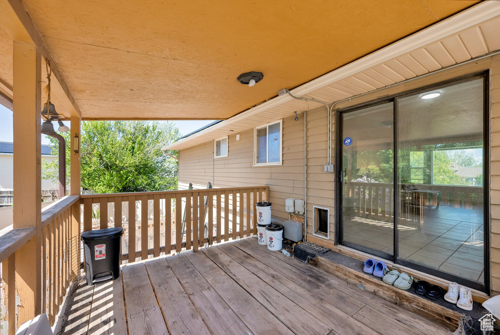 View of wooden deck