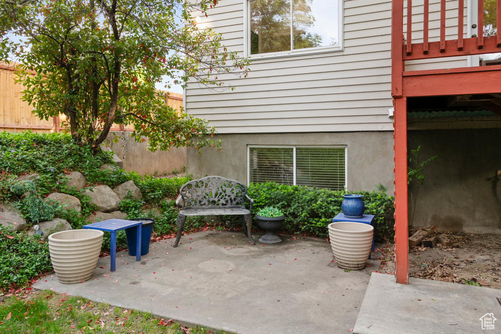 View of patio / terrace featuring fence