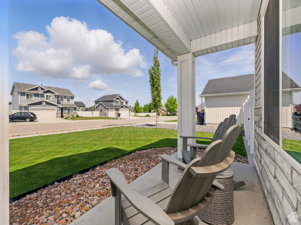 View of patio / terrace featuring a residential view