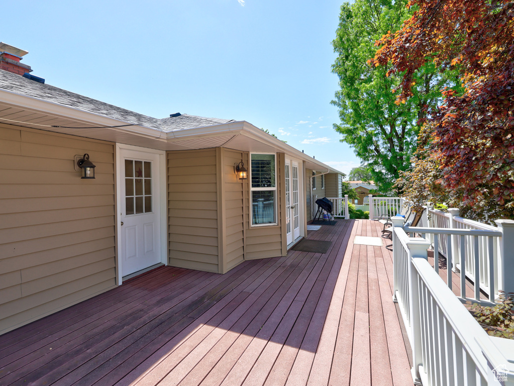 View of wooden deck