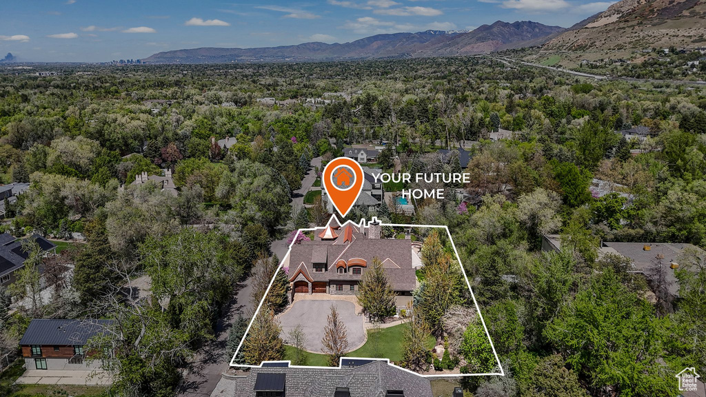 View of property location featuring property boundaries highlighted and mountains