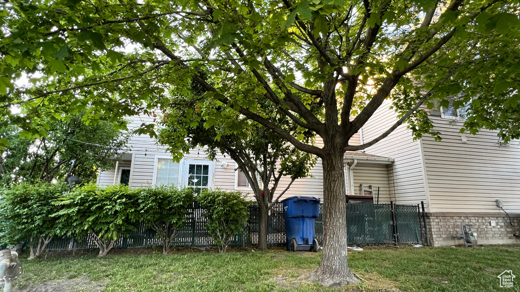 View of yard with fence