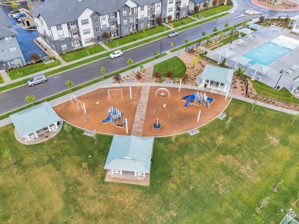 Aerial view of a recreational park