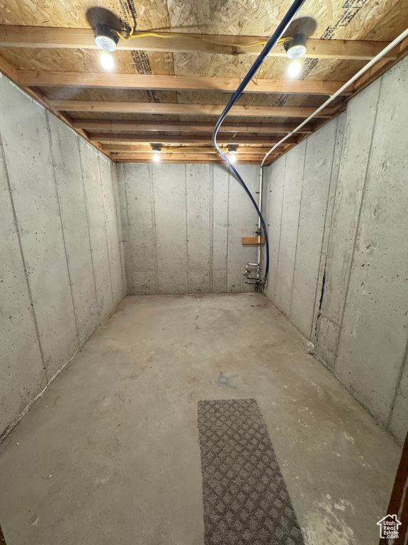 View of unfinished basement