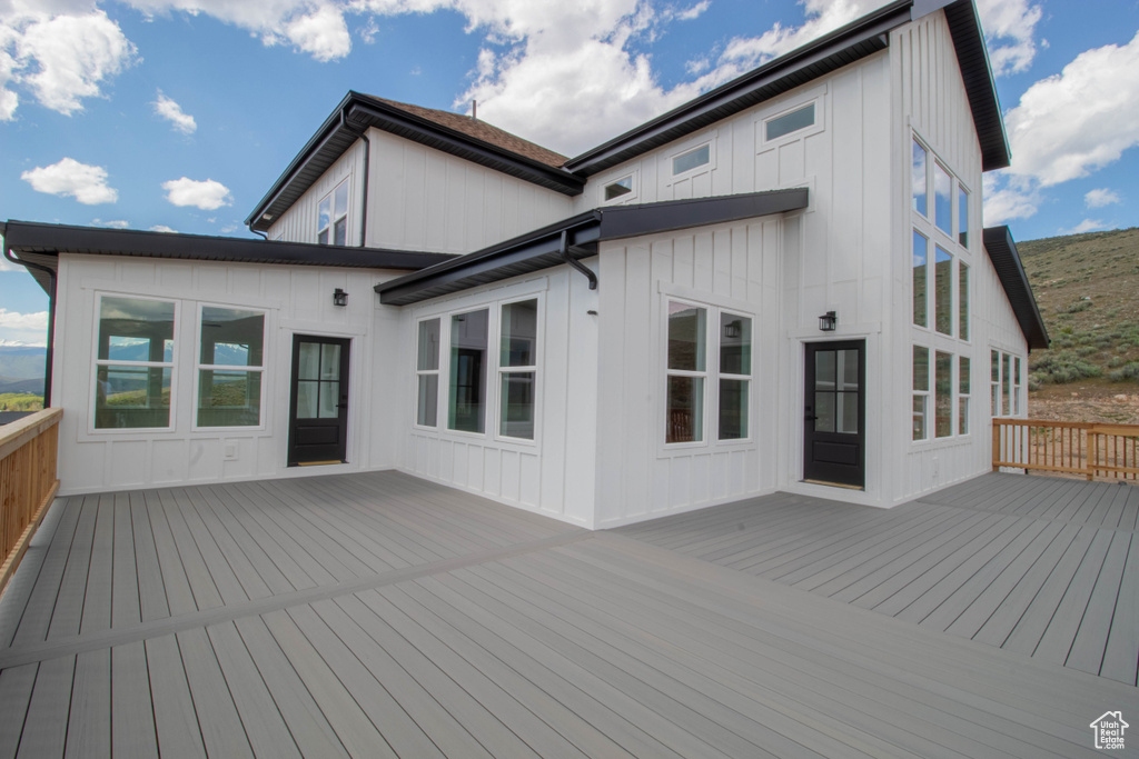 View of wooden deck