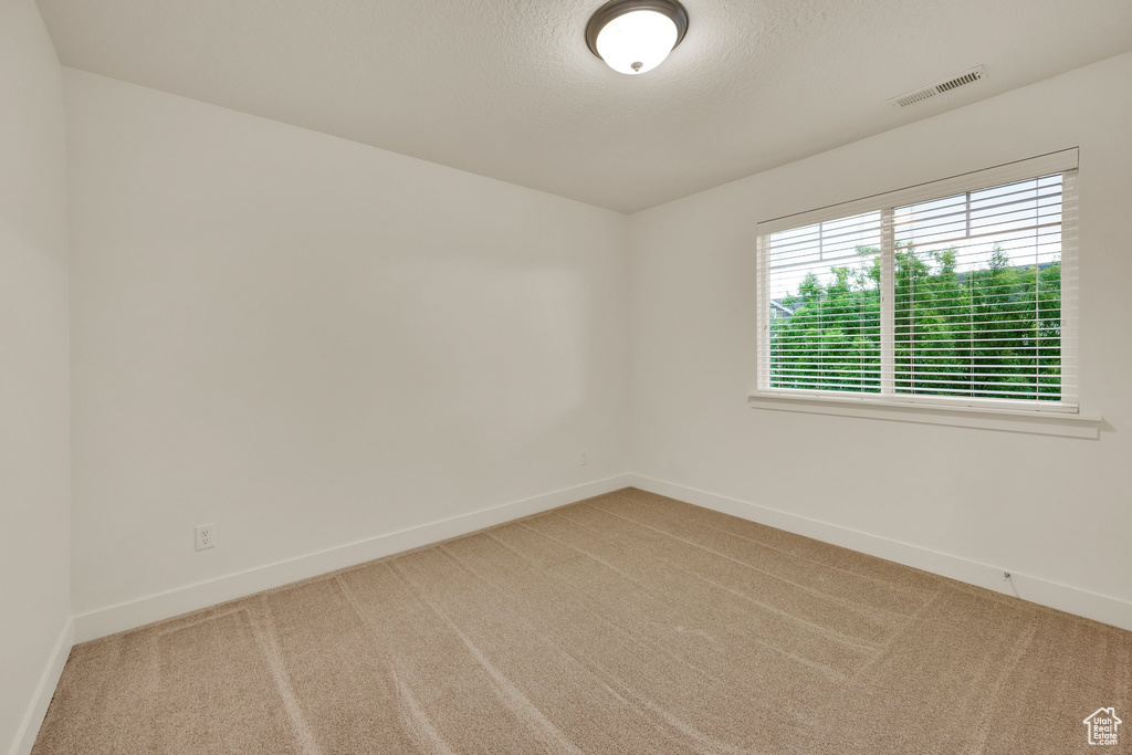 Carpeted empty room featuring baseboards