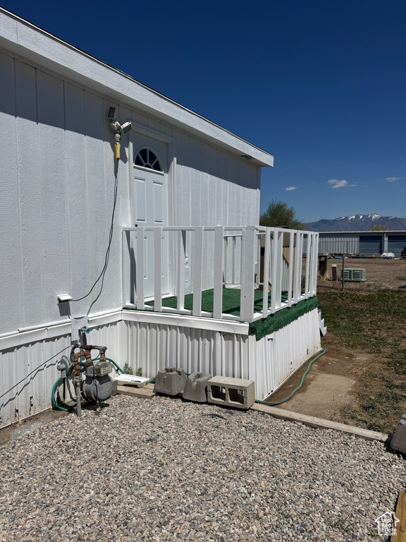 View of property exterior with a deck