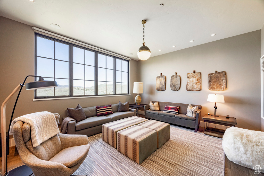 Living area with recessed lighting