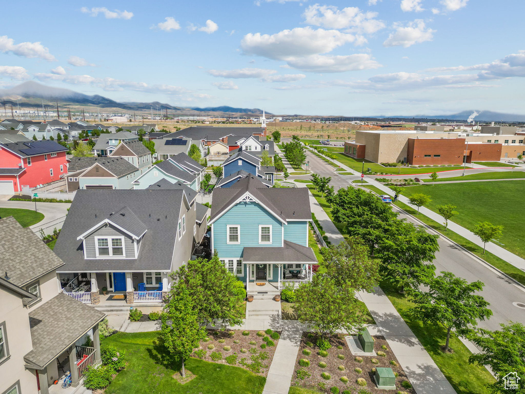 Aerial view of residential area