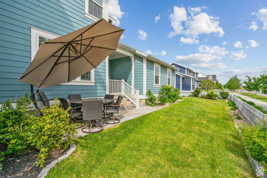 View of yard featuring a patio