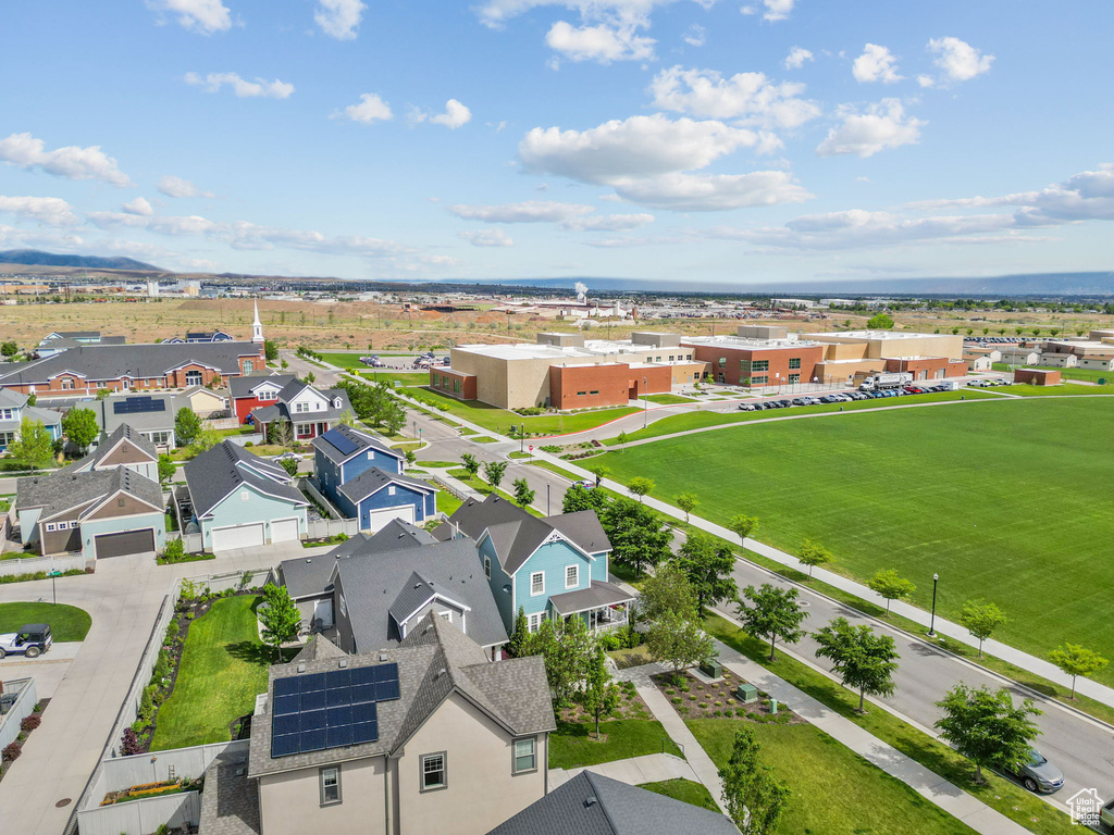 Aerial view of residential area