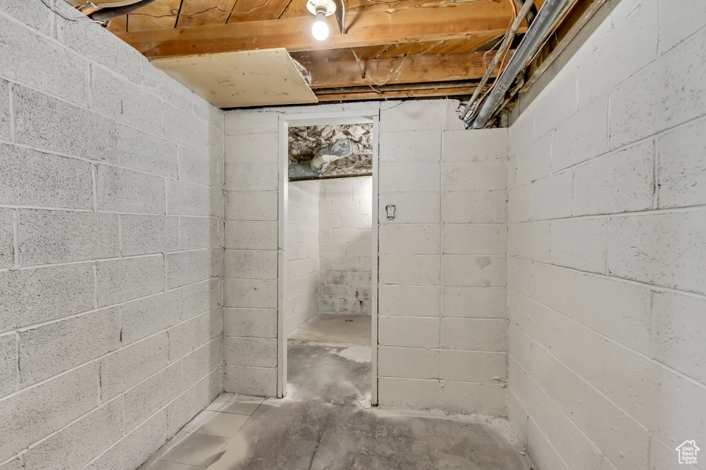 View of unfinished basement