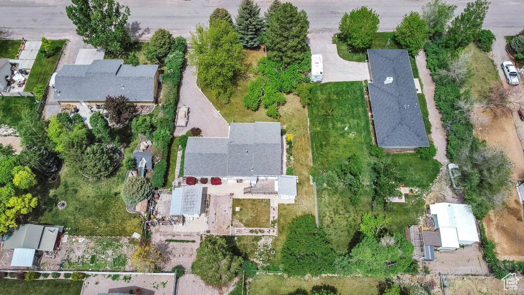 Aerial overview of property\'s location with nearby suburban area