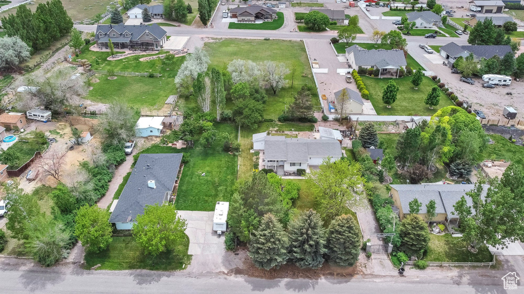 Aerial view of property\'s location with nearby suburban area