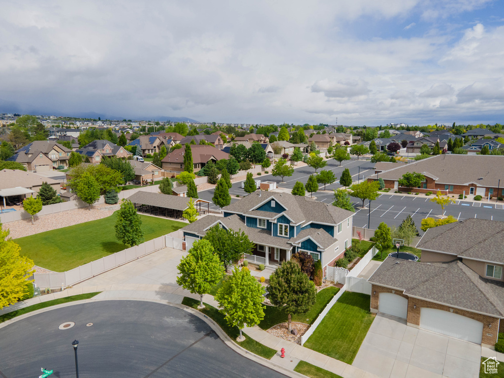 Aerial view of residential area