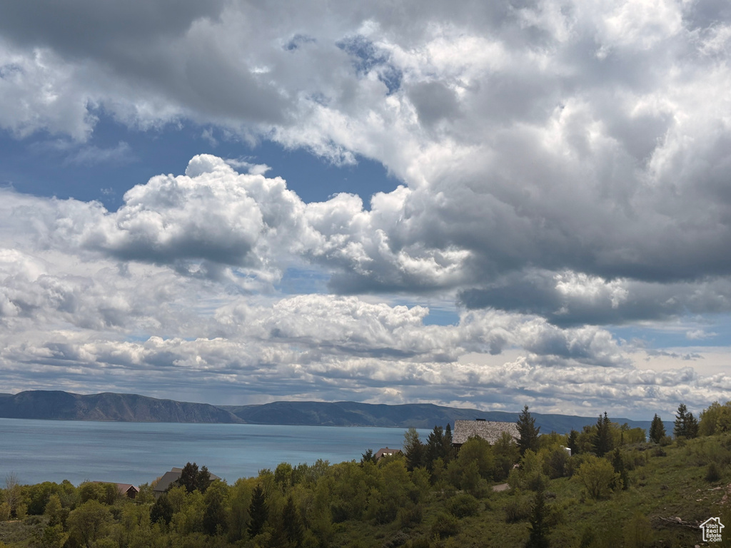 Water view featuring a mountainous background