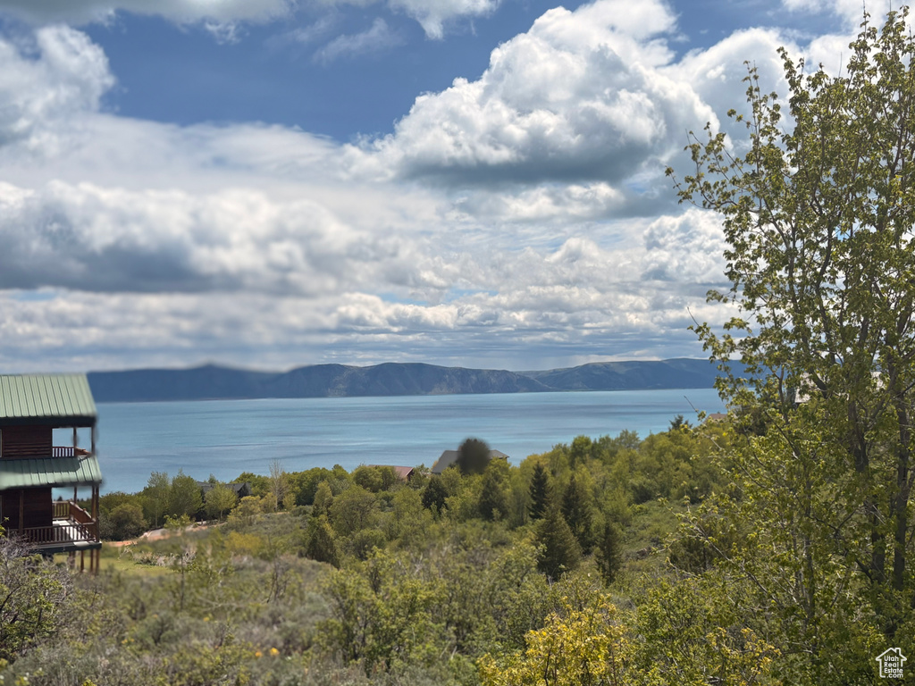 Water view featuring a mountain backdrop
