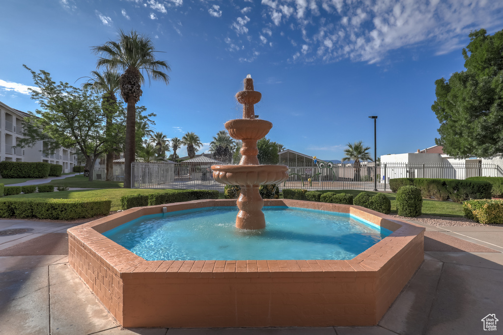 View of swimming pool with fence