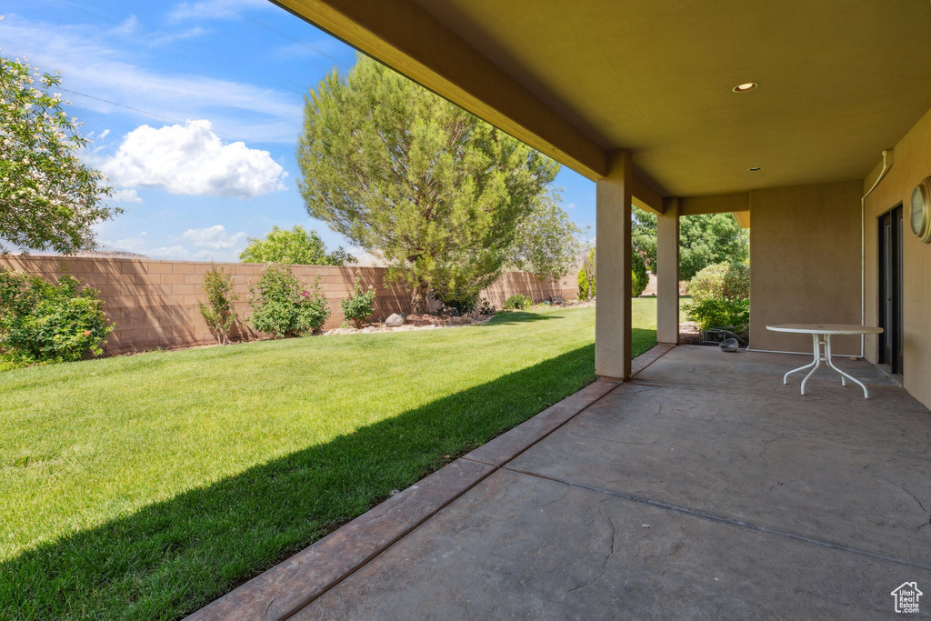View of yard with a patio area