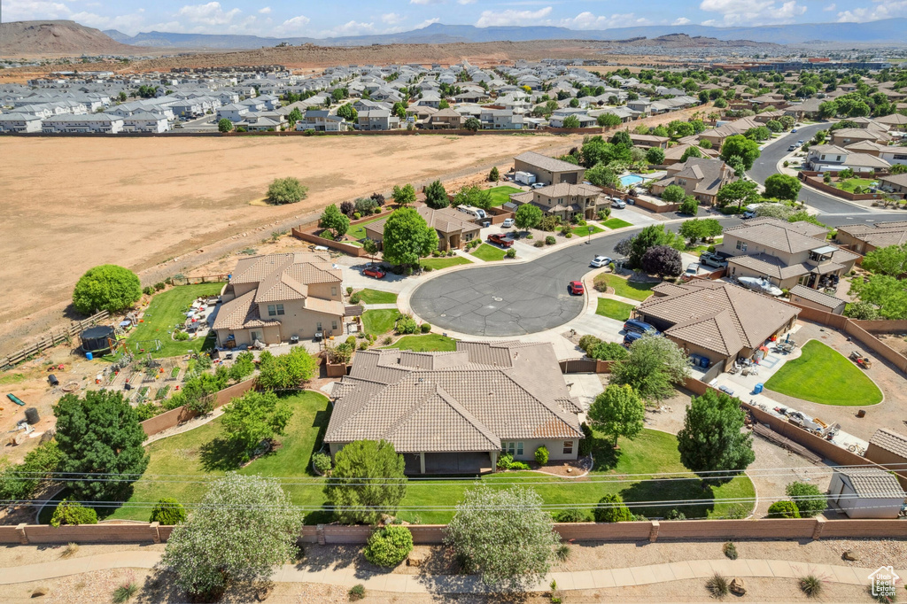 Aerial view of residential area