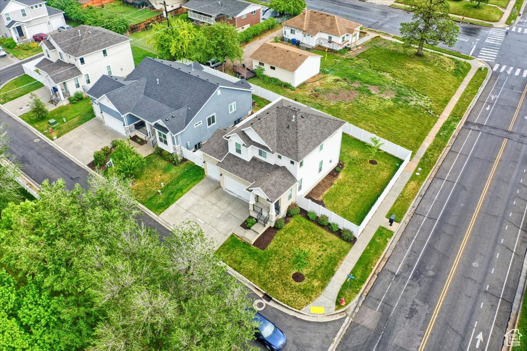 Aerial view of residential area