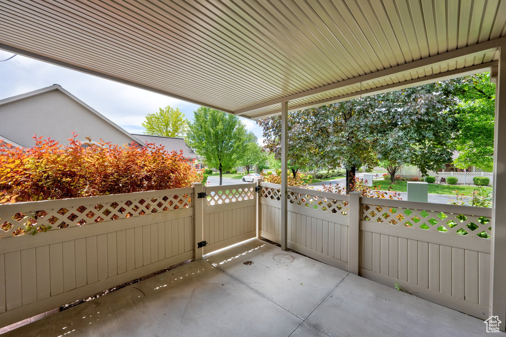 View of patio / terrace with fence and a gate
