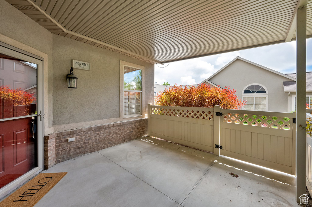 View of patio / terrace featuring a gate and fence