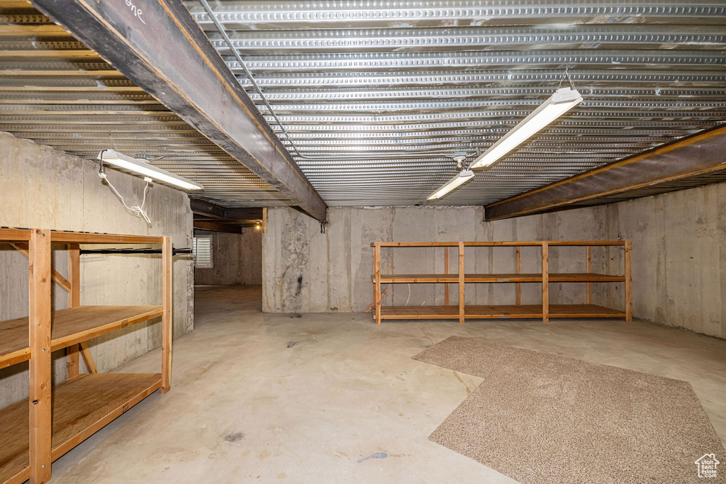 View of unfinished basement