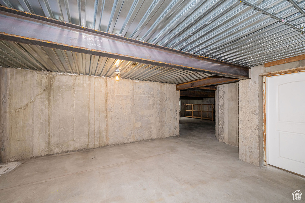 View of unfinished below grade area