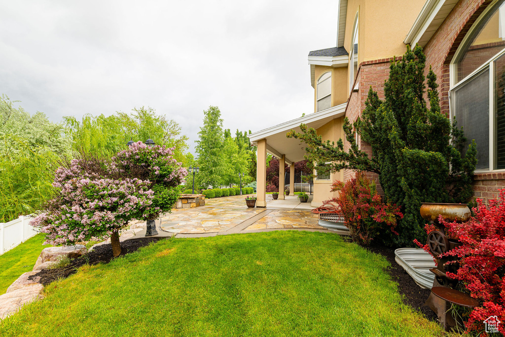 View of yard featuring a patio area