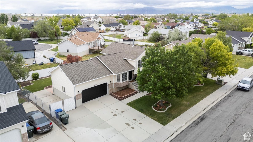 Aerial view of residential area