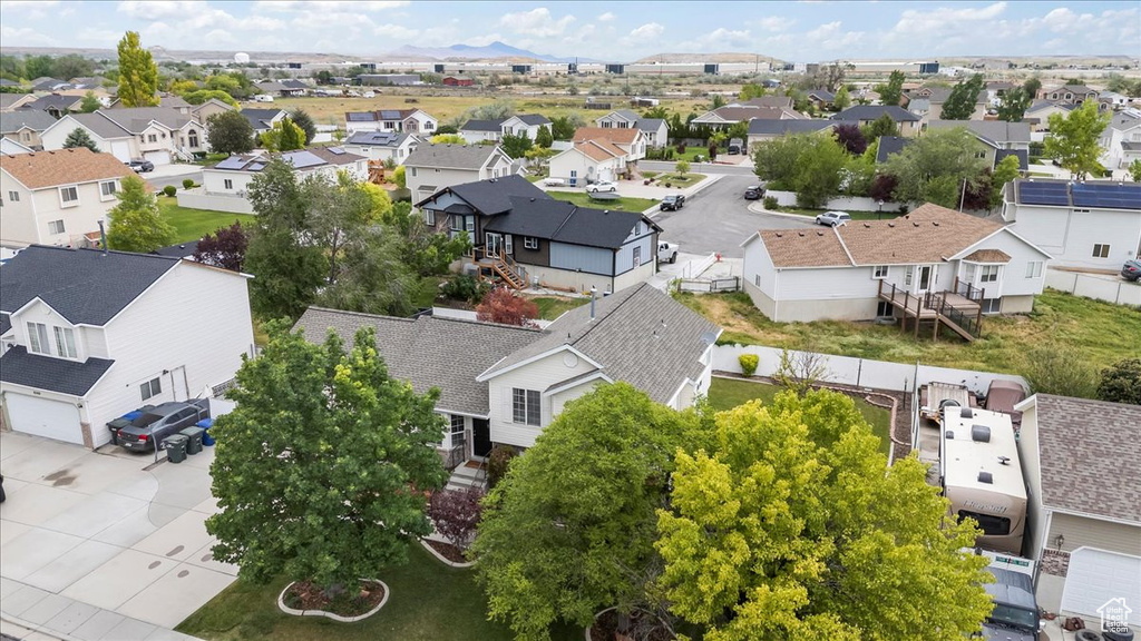 Aerial perspective of suburban area