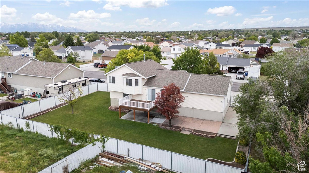 Aerial view of residential area