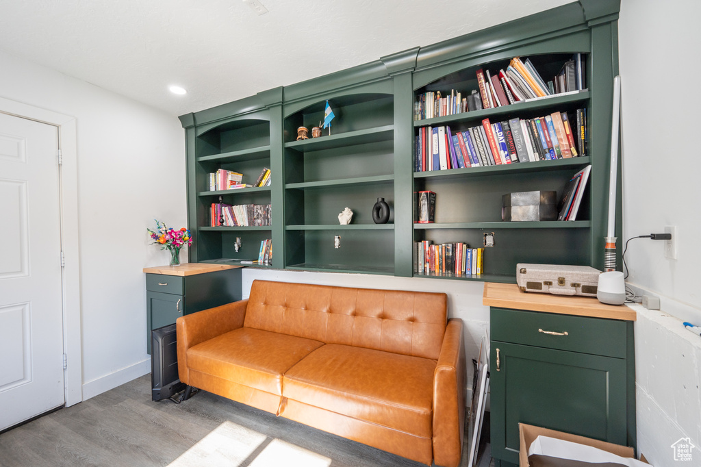 Sitting room with wood finished floors