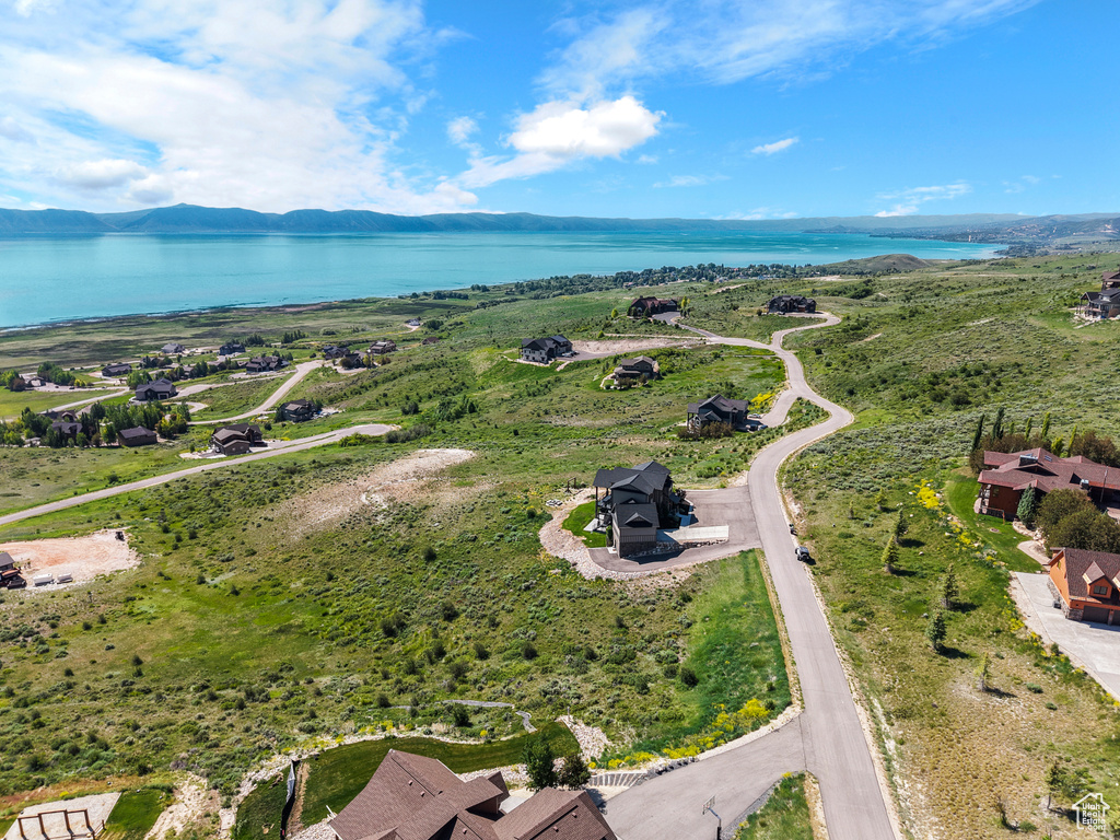 Drone / aerial view of a water and mountain view