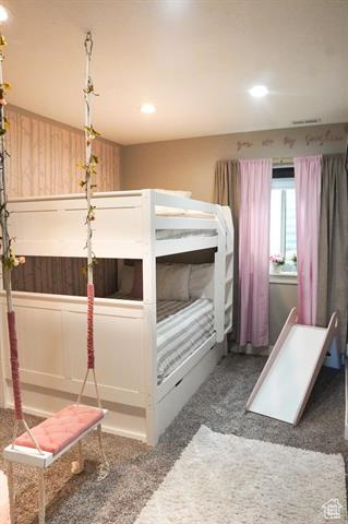 Bedroom with recessed lighting