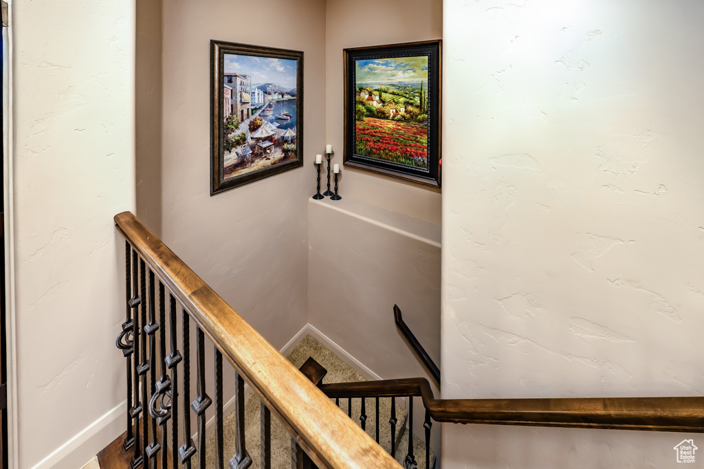 Stairway with baseboards