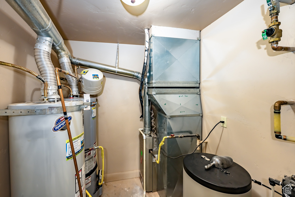 Utilities featuring gas water heater