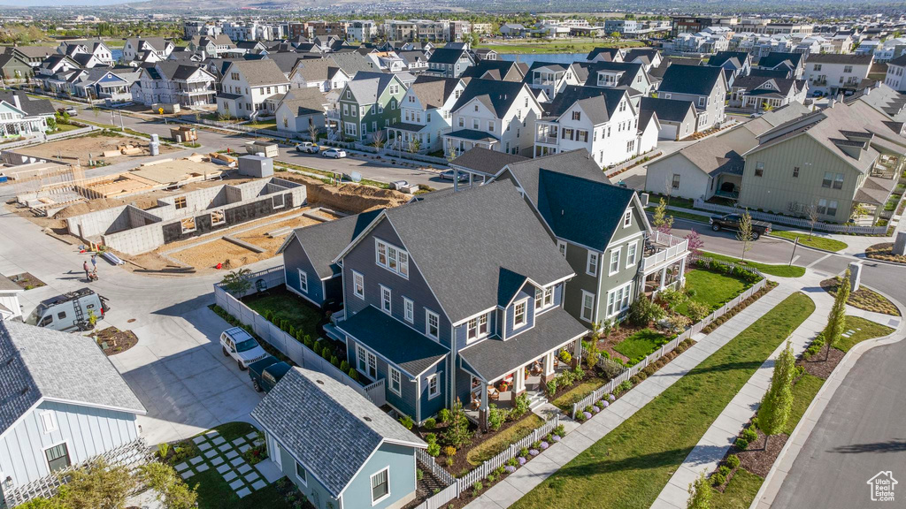 Aerial view of residential area