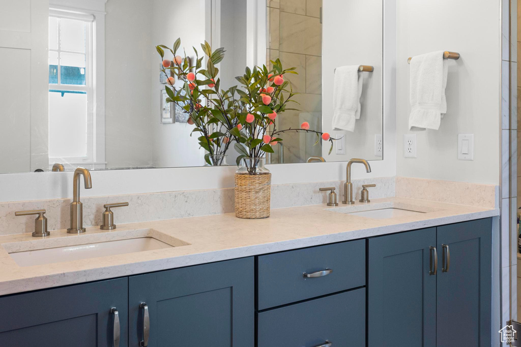 Full bathroom with double vanity