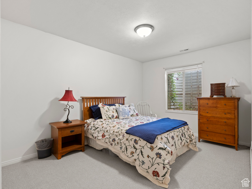 Bedroom with carpet and baseboards