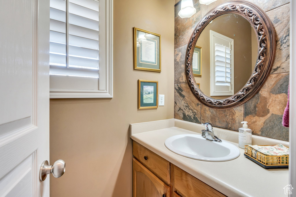 Bathroom featuring vanity