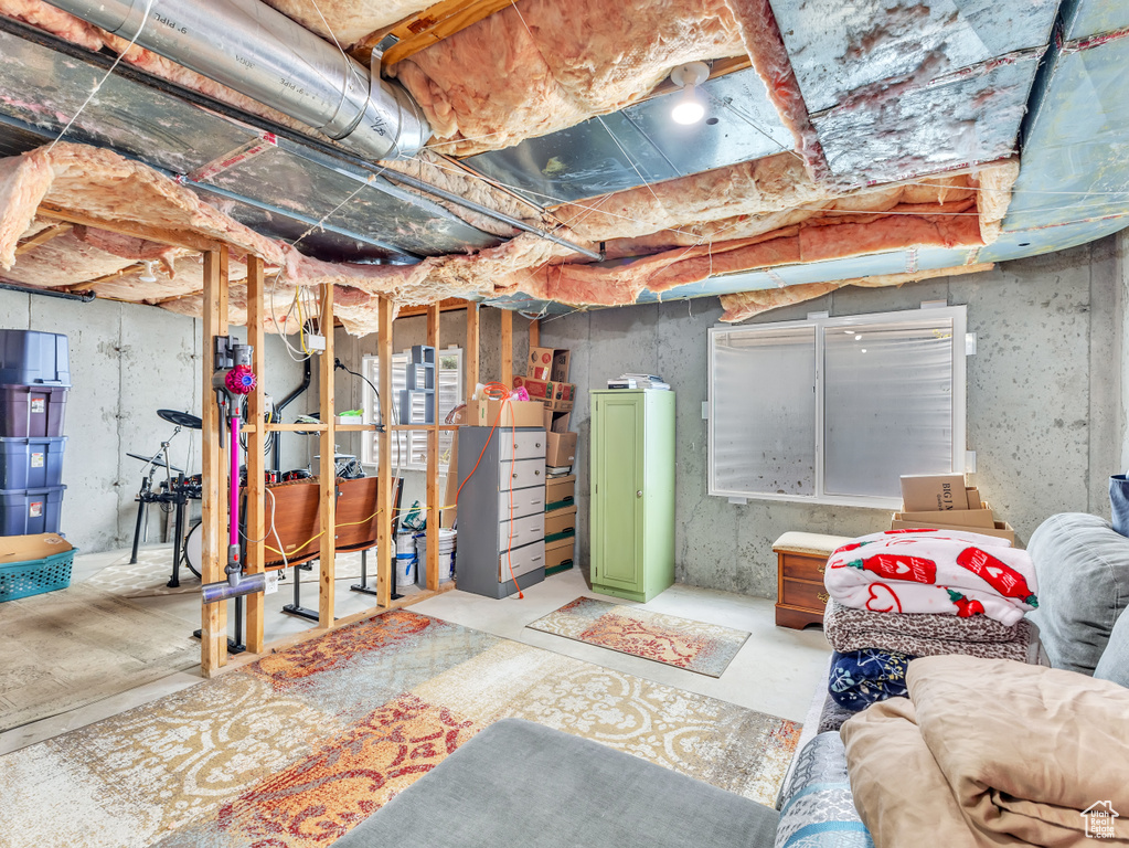 View of unfinished basement