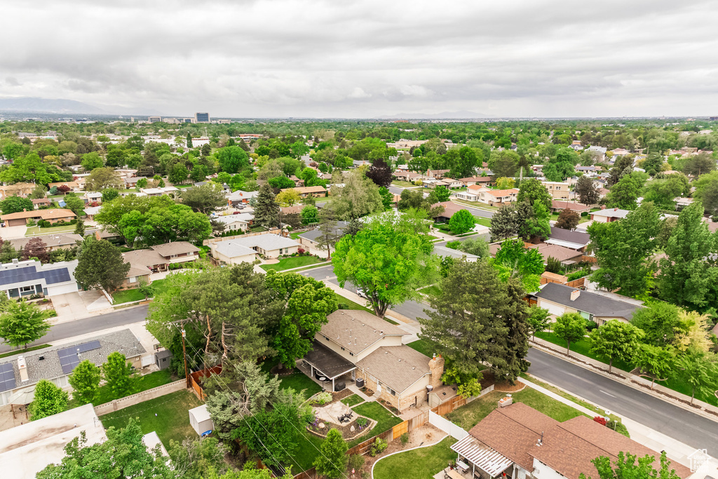 Aerial view of residential area