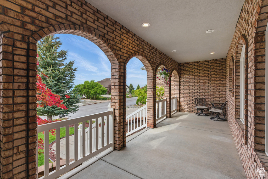 View of patio / terrace featuring a balcony